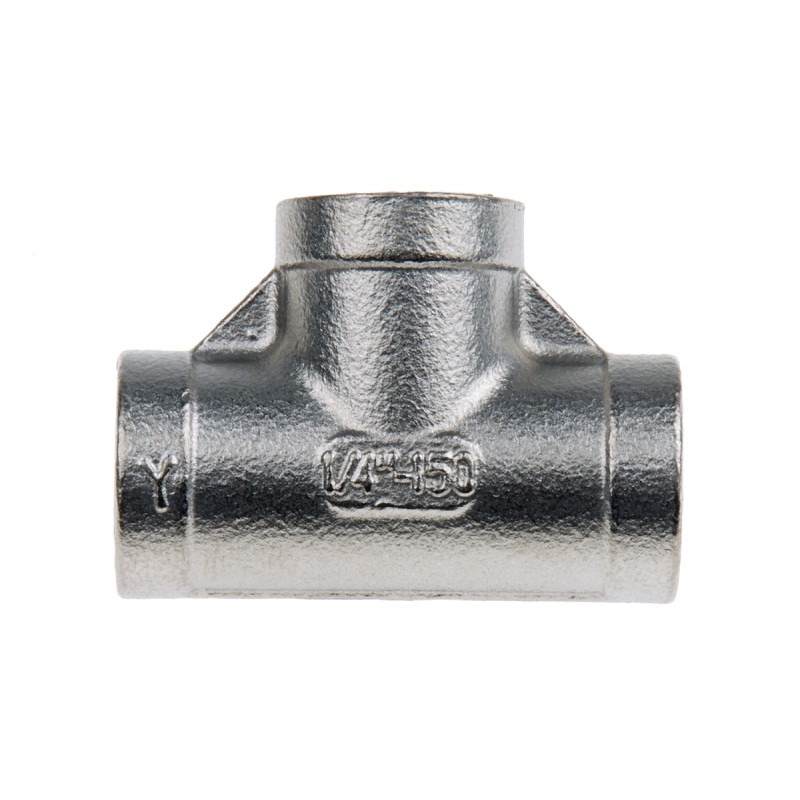 1 pcs - RS PRO Stainless Steel Pipe Fitting, Tee Circular Tee, Female G 1/4in x Female G 1/4in x Female G 1/4in