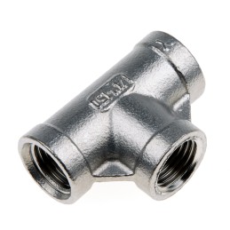 1 pcs - RS PRO Stainless Steel Pipe Fitting, Tee Circular Tee, Female G 1/4in x Female G 1/4in x Female G 1/4in
