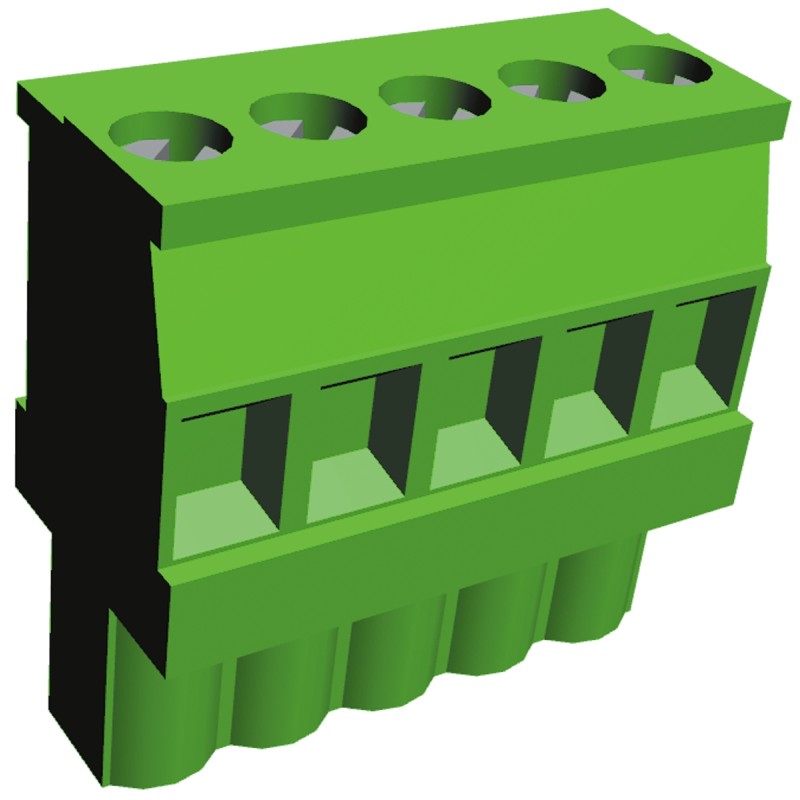 1 pcs - TE Connectivity 5.08mm Pitch 5 Way Vertical Pluggable Terminal Block, Plug, Through Hole, Screw Termination