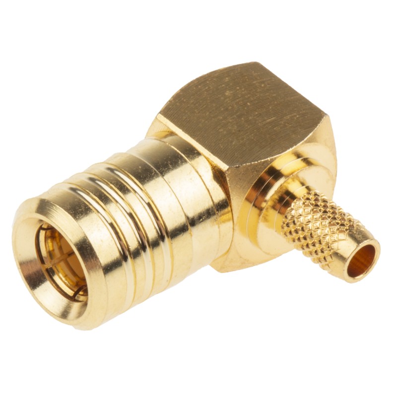 1 pcs - RS PRO, Plug Cable Mount SMB Connector, 50Ω, Crimp Termination, Right Angle Body