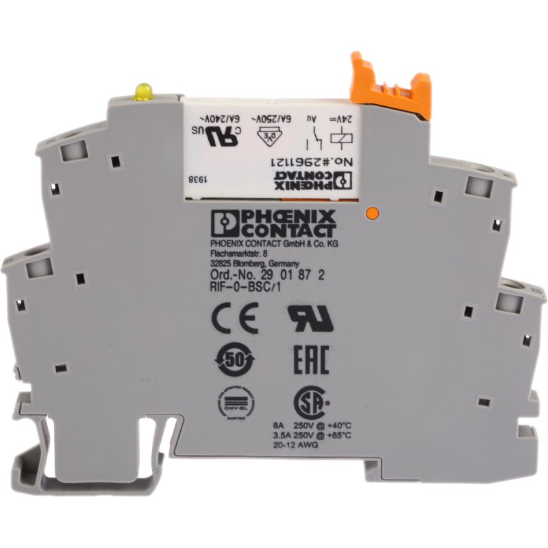 1 pcs - Phoenix Contact RIF-0-RSC-24DC/ 1AU Series Interface Relay, DIN Rail Mount, 24V dc Coil, SPST, 1-Pole