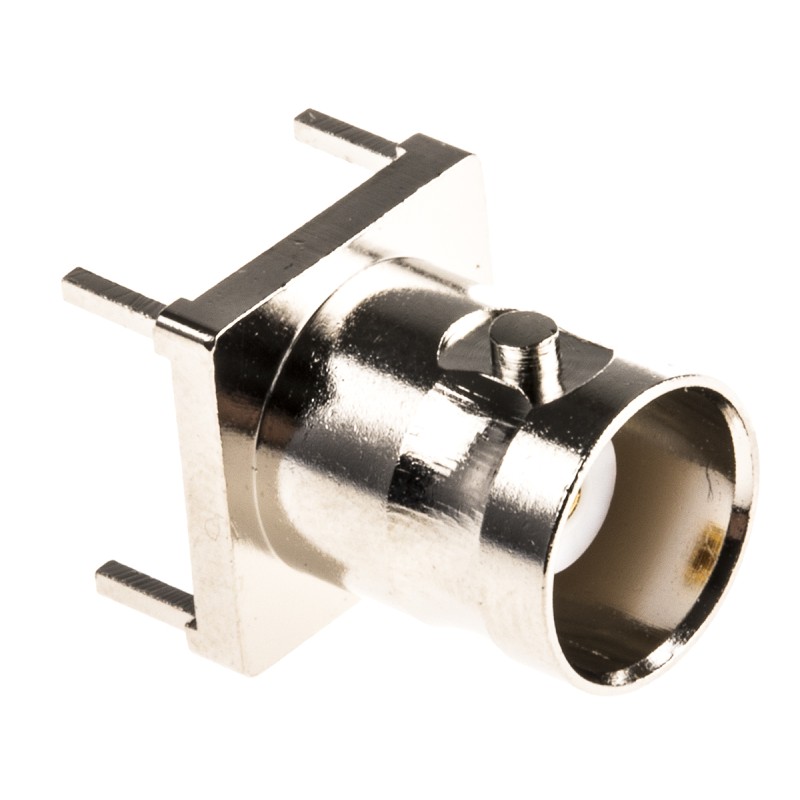 1 pcs - Amphenol, jack PCB Mount BNC Connector, 50Ω, Through Hole Termination, Straight Body