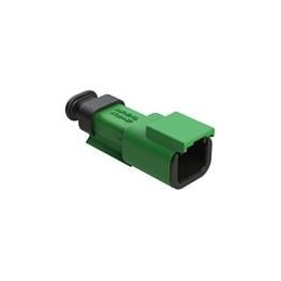 10 pcs : ATM04-2P-SR01GN - Automotive Connectors 2 Position, Receptacle, Pin, Strain Relief End Cap, Green Body