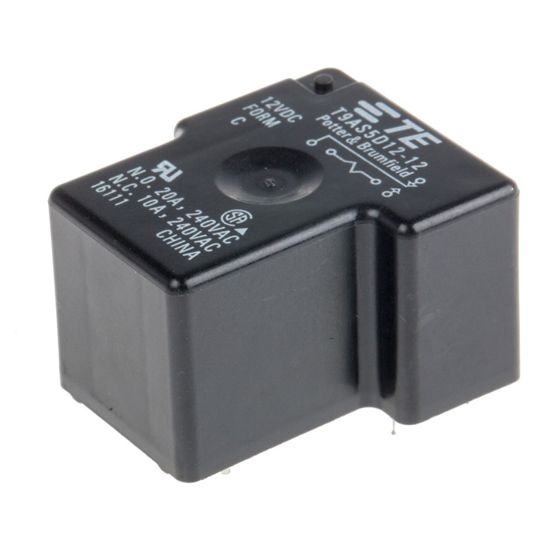 1 pcs - TE Connectivity PCB Mount Power Relay, 12V dc Coil, 20A Switching Current, SPDT