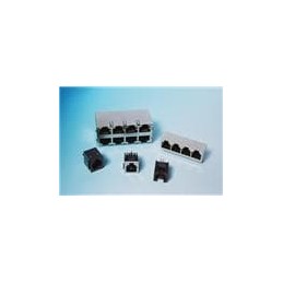 10 pcs : A00-108-222-450 - Modular Connectors / Ethernet Connectors 1 PORT VERT SHIELD GOLD FLASH