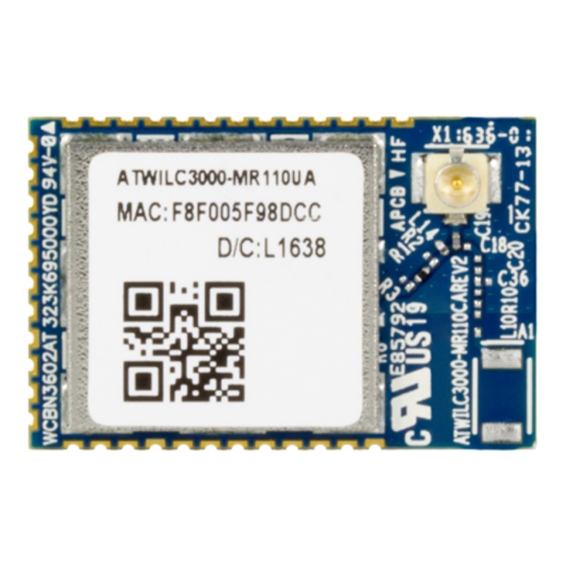 1 pcs - Microchip ATWILC3000-MR110CA 3 to 3.6V WiFi Module SDIO, SPI