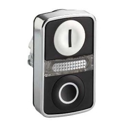 1 pcs - Schneider Electric Harmony XB4 Series Black, White Momentary Push Button Head, 22mm Cutout, IP66, IP67, IP69K