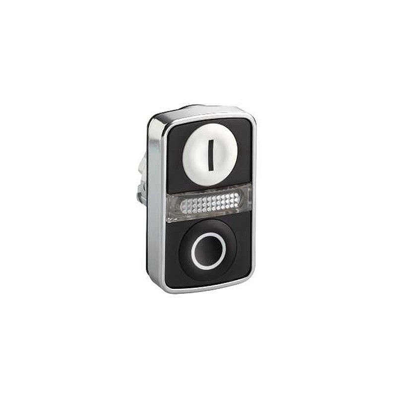 1 pcs - Schneider Electric Harmony XB4 Series Black, White Momentary Push Button Head, 22mm Cutout, IP66, IP67, IP69K
