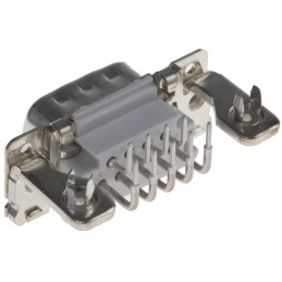 1 pcs - TE Connectivity Amplimite HD-20 9 Way Right Angle Through Hole D-sub Connector Plug, 2.74mm Pitch, with 4-40 UNC