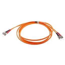 1 pcs - RS PRO ST to ST Duplex Multi Mode OM1 Fibre Optic Cable, 62.5/125μm, Orange, 3m