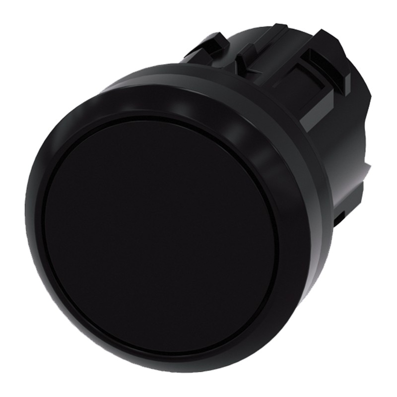 1 pcs - Siemens SIRIUS ACT Series Black Latching Push Button Head, 22mm Cutout, IP66, IP67, IP69K