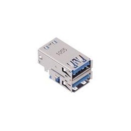 10 pcs : GSB3115374RF5HR - USB Connectors USB3.0, A, RECEPTACLE, RIGHT ANGLE STACK SINK DIP.