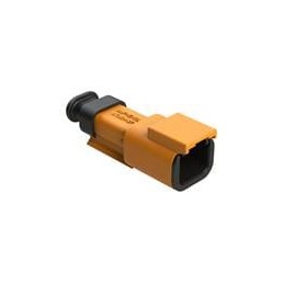 10 pcs : ATM04-2P-SR01OR - Automotive Connectors 2 Position, Receptacle, Pin, Strain Relief End Cap, Orange Body