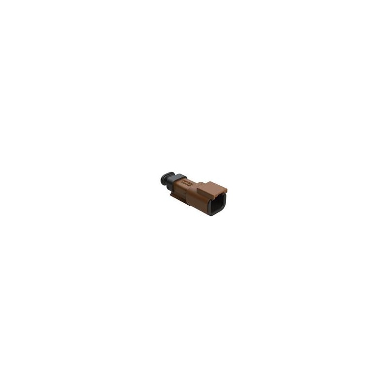 10 pcs : ATM04-2P-SR01BN - Automotive Connectors 2 Position, Receptacle, Pin, Strain Relief End Cap, Brown Body