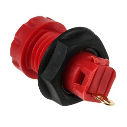 1 pcs - RS PRO Black, Red Female Banana Socket, 4 mm Connector, 30A, 1000V, Gold Plating