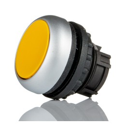 1 pcs - Eaton RMQ Titan M22 Series Yellow Momentary Push Button, 22mm Cutout, IP66, IP67, IP69