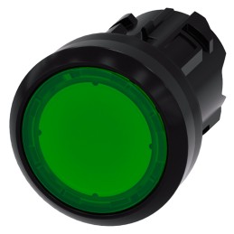 1 pcs - Siemens SIRIUS ACT Series Green Illuminated Momentary Push Button Head, 22mm Cutout, IP66, IP67, IP69K