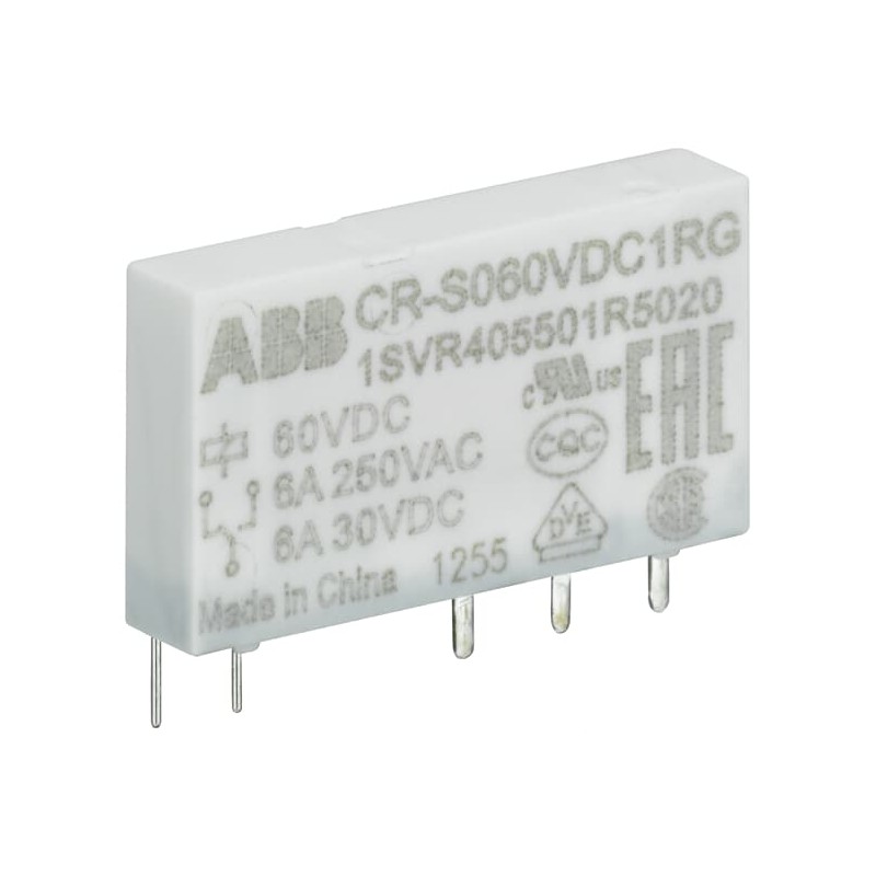 1 pcs - ABB CR-S Series Interface Relay, DIN Rail Mount, 24V dc Coil, SPDT, 6A Load