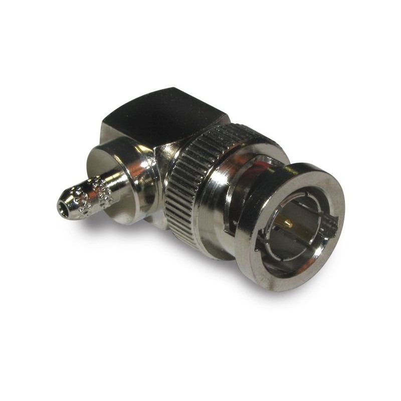 1 pcs - Amphenol RF Plug Cable Mount BNC Connector, Crimp Termination, Right Angle Body