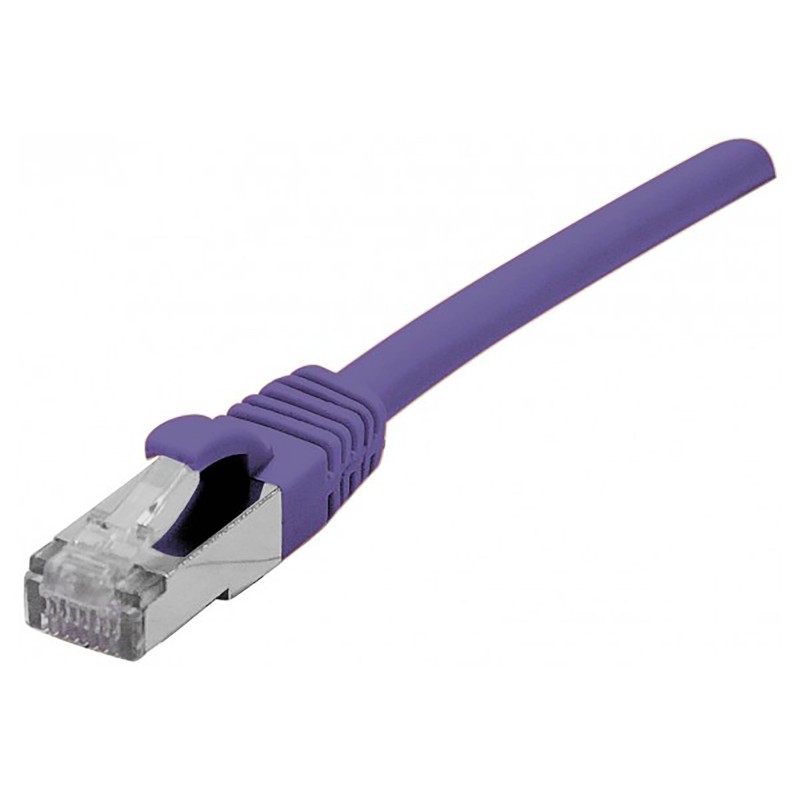 1 pcs - Dexlan Cat6a RJ45 to Ethernet Cable, S/FTP, Purple, 500mm