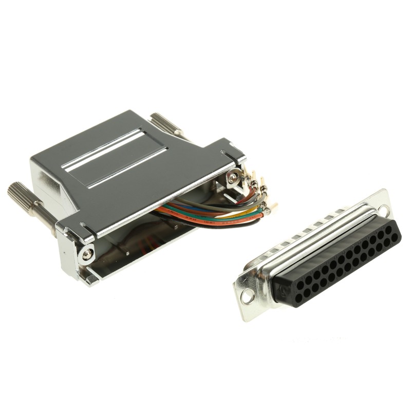 1 pcs - RS PRO D Sub Adapter Male 25 Way D-Sub to Female RJ45