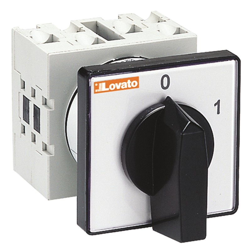 1 pcs - Lovato, 1P 2 Position 60° On-Off Cam Switch, 20A, Knob Actuator