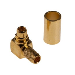 1 pcs - RS PRO, Plug Cable Mount MMCX Connector, 50Ω, Crimp, Solder Termination, Right Angle Body