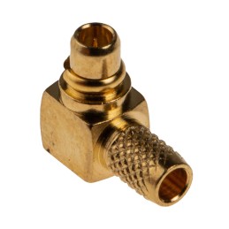 1 pcs - RS PRO, Plug Cable Mount MMCX Connector, 50Ω, Crimp, Solder Termination, Right Angle Body