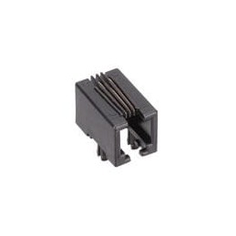 10 pcs : GMX-N-44-50 - Modular Connectors / Ethernet Connectors 4P4C R/A PCB BLACK LOW PROFILE 50u