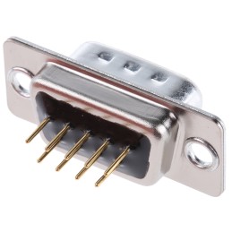 1 pcs - Cinch FD 9 Way Through Hole D-sub Connector Plug, 2.76mm Pitch