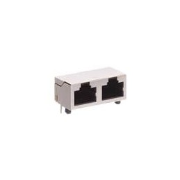 10 pcs : CRJ046-3-TH - Modular Connectors / Ethernet Connectors RJ jack, 1x2 port, 8P8C, 30u, shielded