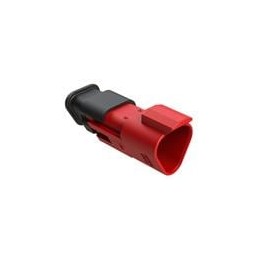 10 pcs : AT04-3P-SR01RED - Automotive Connectors 3 Position, Receptacle, Pin, SR01 Strain Relief (Standard Seal), Red Body