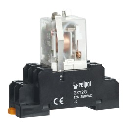 1 pcs - Relpol DIN Rail Power Relay, 253V ac Coil, DPDT, SPDT