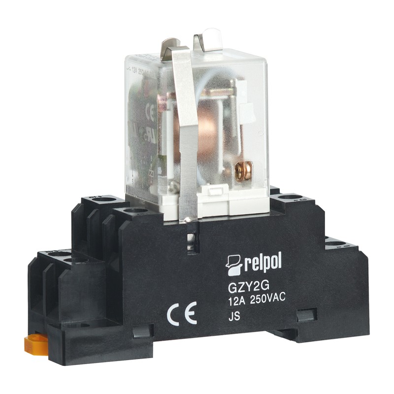 1 pcs - Relpol DIN Rail Power Relay, 253V ac Coil, DPDT, SPDT