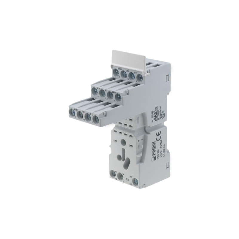 1 pcs - Relpol 14 Pin 300V ac DIN Rail Relay Socket, for use with R4N Relay