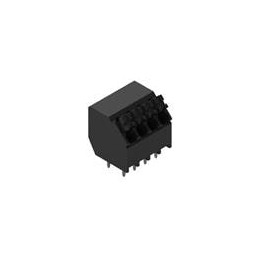 10 pcs : 691410120004 - Fixed Terminal Blocks WR-TBL 3.5mm pitch Monoblock THT Black 45 deg Dual Pin cable entry Screwless Push 