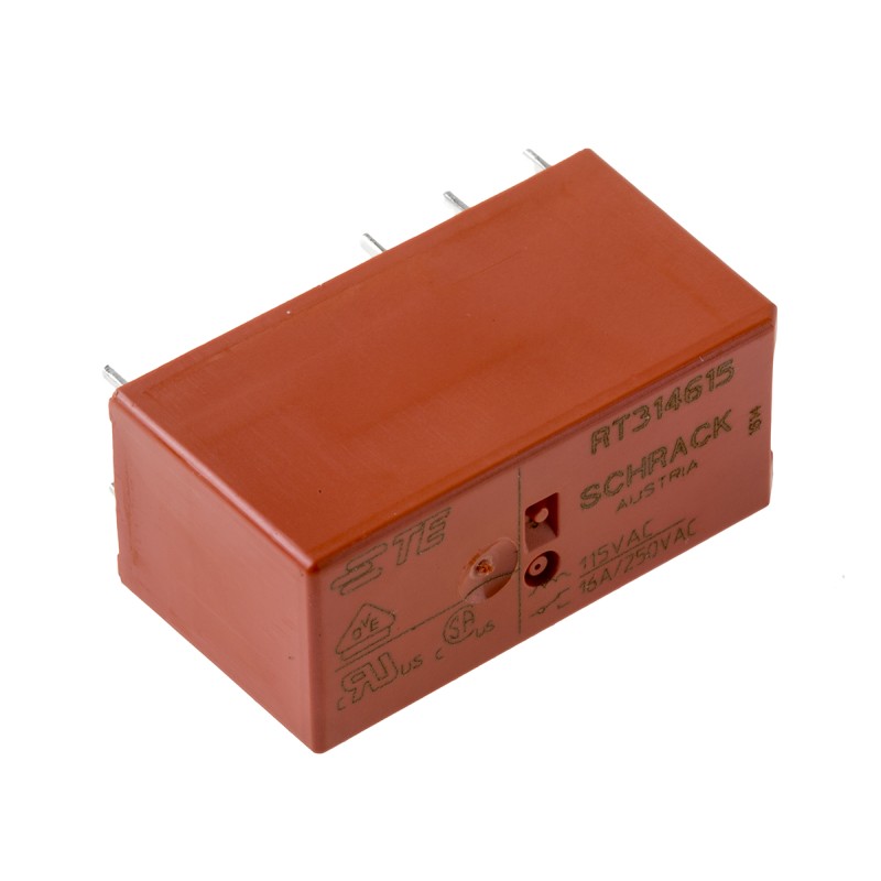 1 pcs - TE Connectivity PCB Mount Power Relay, 115V ac Coil, 16A Switching Current, SPDT