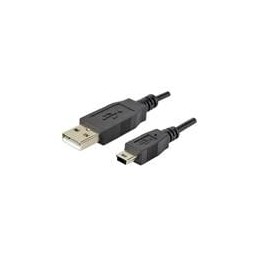 10 pcs : CBL-UA-MB-1 - USB Cables / IEEE 1394 Cables USB Cable, Type A Plug to Mini B Plug, USB 2.0, 28 AWG, 1 m, Black, PVC