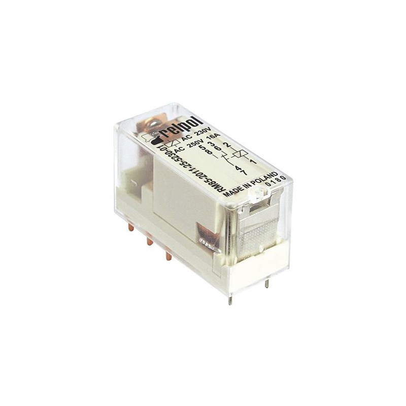 1 pcs - Relpol PCB Mount Power Relay, 5V dc Coil, 16A Switching Current