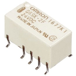 1 pcs - Omron Surface Mount Latching Signal Relay, 3V dc Coil, 2A Switching Current, DPDT