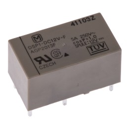 1 pcs - Panasonic DPST Non-Latching Relay PCB Mount, 12V dc Coil, 5 A