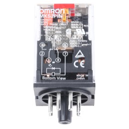 1 pcs - Omron Plug In Power Relay, 230V ac Coil, 10A Switching Current, DPDT