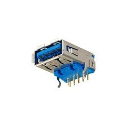 10 pcs : KUSBX-AS1N9-1-BL30 - USB Connectors 9P USB 3.0 TYPE A SOCKET TH 30u' GOLD