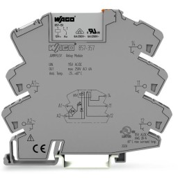 1 pcs - Wago Interface Relay, DIN Rail Mount, 115V ac/dc Coil, 1-Pole