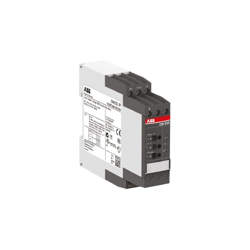 1 pcs - ABB Voltage Monitoring Relay, 1 Phase, SPDT, 3-30 V, 6-60 V, 30-300 V, 60-600 V, DIN Rail
