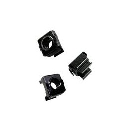 10 pcs : OCN-M6 - Fan Filters & Accessories Snap-In Cage Nuts (M6 Thread), Square Hole, Black Zinc