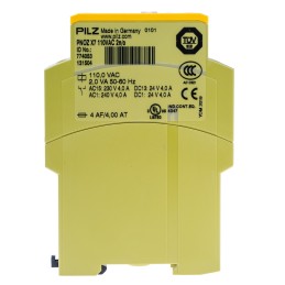 1 pcs - Pilz Single-Channel Safety Switch/Interlock Safety Relay, 110V ac, 2 Safety Contacts