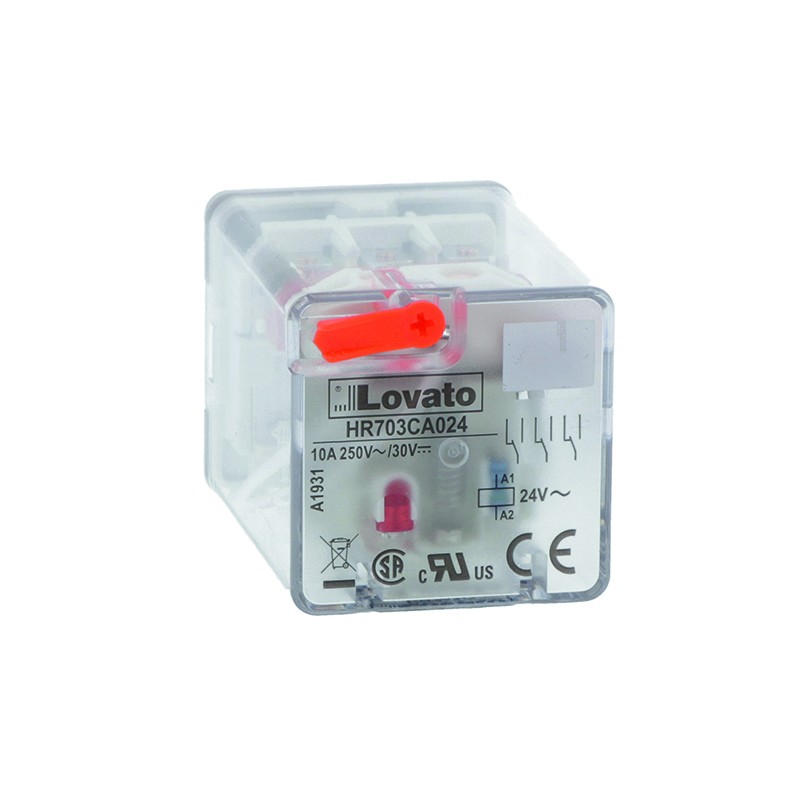 1 pcs - Lovato DIN Rail Non-Latching Relay, 110V dc Coil, 10A Switching Current, 3PDT