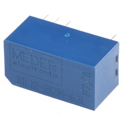 1 pcs - Meder PCB Mount Reed Relay, 12V dc Coil, DPDT, 175V dc Max, 680Ω