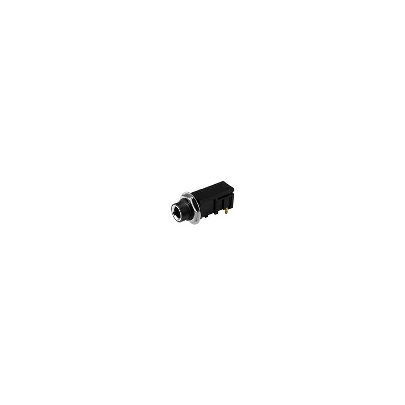 10 pcs : SJ-63053B - Phone Connectors audio jack, 6.35 mm, horizontal, 3 conductor, through hole, 1 switch, w/ nut